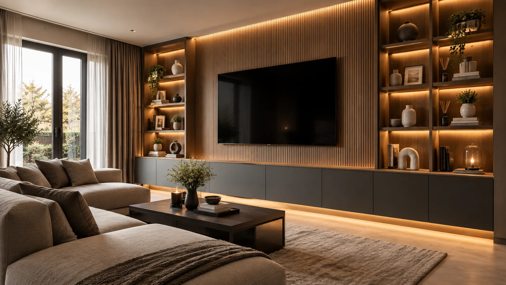 Media walls and living units